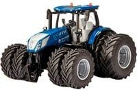 SIKU Modelltraktor New Holland T7.315 mit Doppelreifen in Dunkelblaumetallic und Silber aus Metall - Bild 1