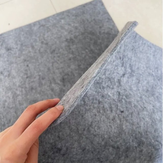 Weiches Vliesstoff-Material für Patchwork und Bastelarbeiten, Wollfilz in Grau und Schwarz, B/H: 50 x 100 cm, Dicke: 5 mm - Bild 1
