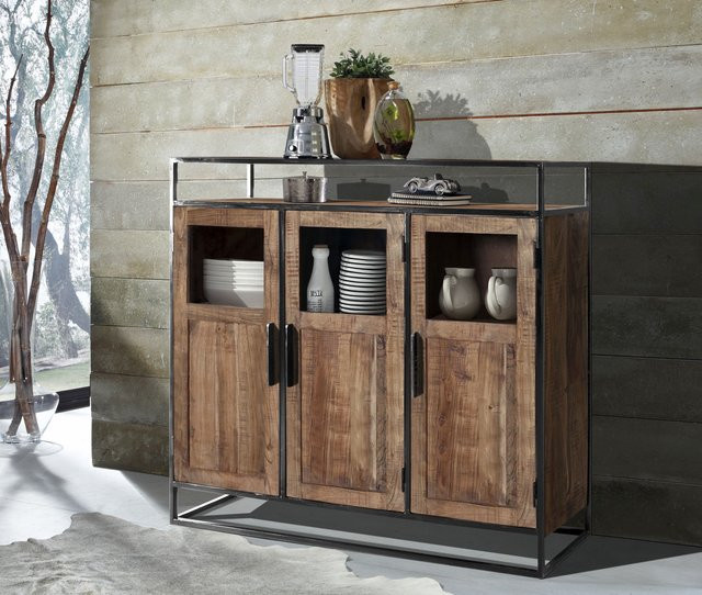 Highboard Wake Up von WOLFMÖBEL aus Akazie in Braun, B/T/H: 150 x 40 x 51 cm - Bild 1