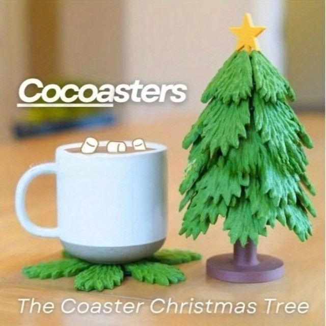 Cocoasters Untersetzer-Set für Weihnachten in Grün - Bild 1