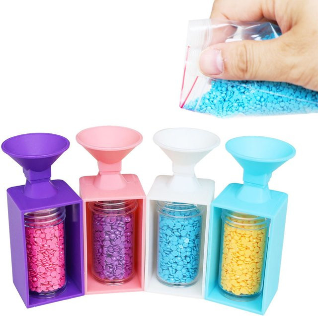 Multifunktionales Bohrer-Tablett aus Kunststoff für 5D Diamantmalerei in Pink - Bild 1