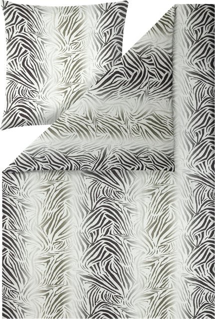 Estella Bettwäsche Zadie Mako-Satin aus Baumwolle in Weiß mit Tier-Grafikdesign - Bild 1