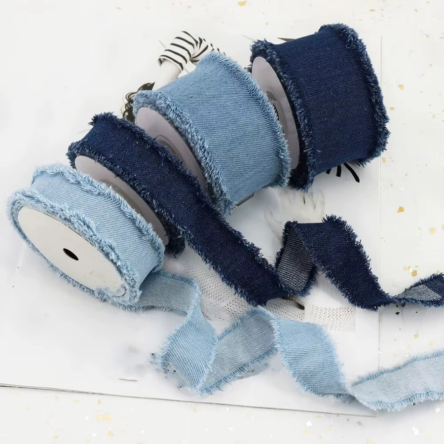 Blaues Denim Band aus Jeansstoff für DIY-Näharbeiten und Haarspangen, 1,5 Yards - Bild 3