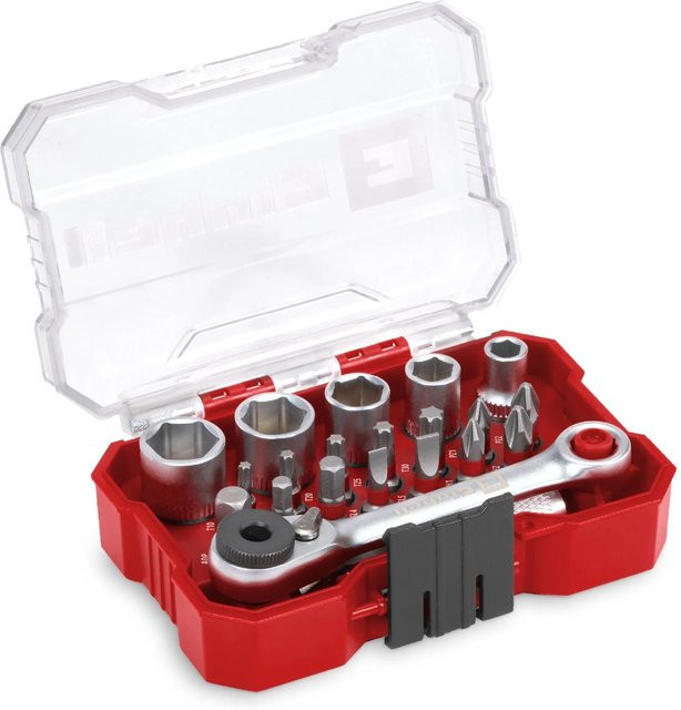 Einhell Steckschlüssel-Bit-Set 21-teilig 1/4 Zoll 6,3 mm in Grau-Rot - Bild 1