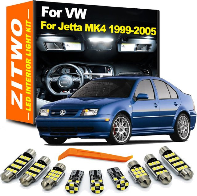 ZITWO 14-teiliges LED-Innenbeleuchtungs-Set für VW Volkswagen Jetta MK4 4 IV in Weiß - Bild 1