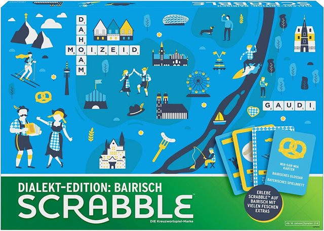 Mattel Scrabble Dialekt-Edition, Brettspiel, Bairisch Bayrisch - Bild 1