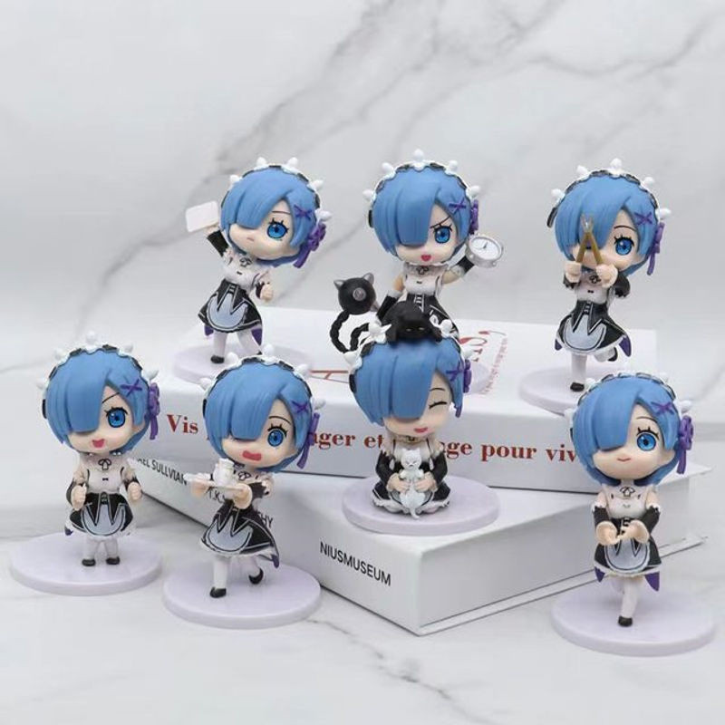 Bandai Re:ZERO Rem Anime Figur im Pyjama mit Stuhl, mehrfarbiges PVC Sammlermodell zur Dekoration - Bild 1