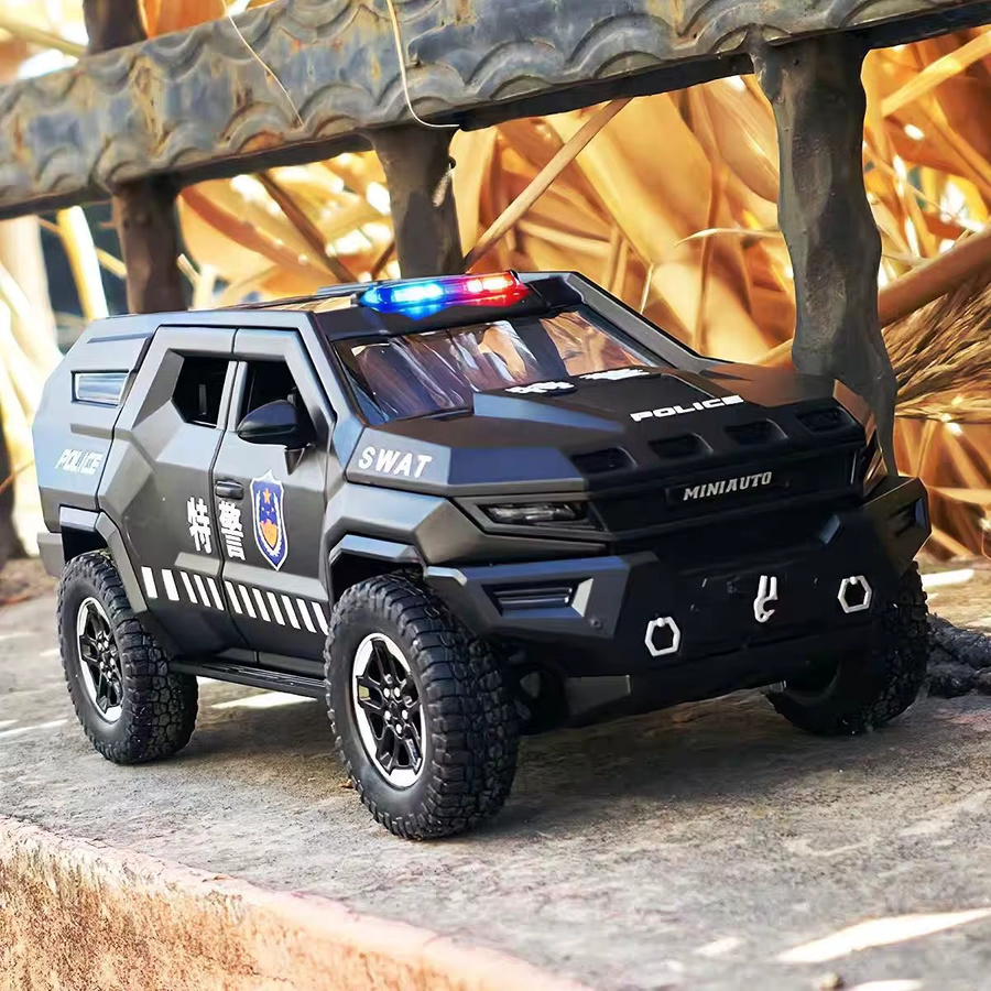 MAKEDA Avengers Polizei-Edition Automodell, 1:24, mit Sound und Licht, Rückzieh-Funktion - Bild 2