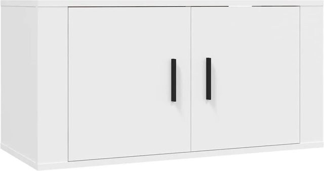 vidaXL TV-Wandschrank in Weiß, klassisches Design aus Holzwerkstoff, B/T/H: 80 x 34,5 x 40 cm - Bild 1
