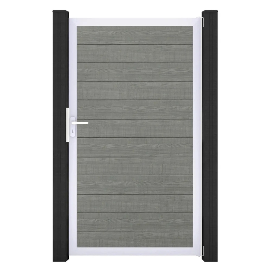 GroJa Tor Basicline Schmal 1-flg. Schwenkflügel Grey Ash Cut B: 100 cm, H: 180 cm - Bild 2