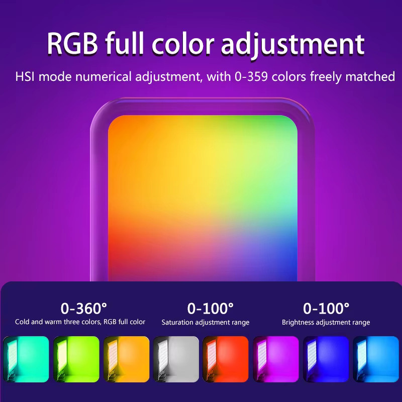 Desiontal Mini RGB LED Fill Light Schwarz für Live-Fotografie und mobile Kameras - Bild 4