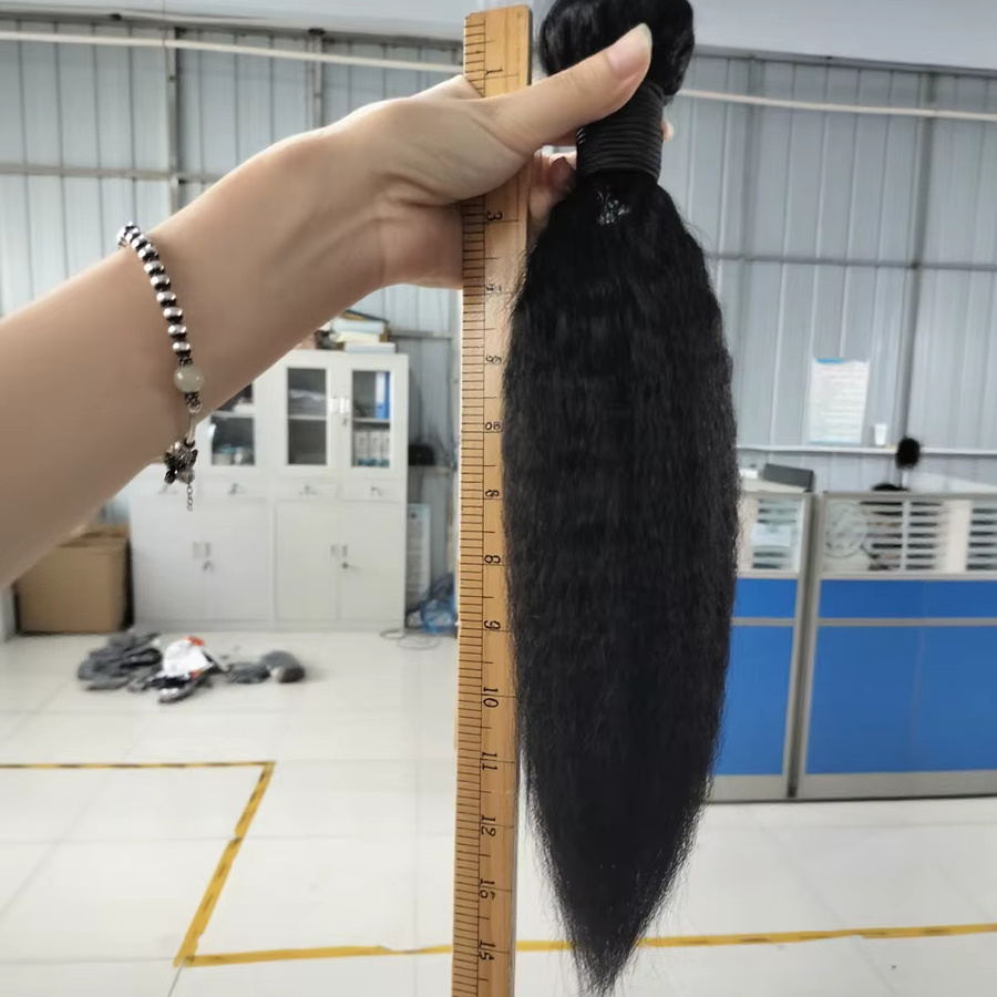 BINF Kinky Straight Echthaar-Bündel, Burmesisches Yaki Straight, Damen - Bild 3