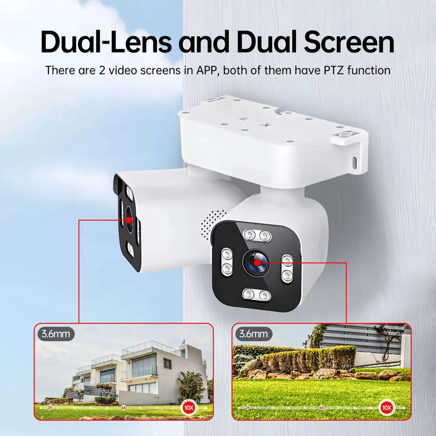 ICam365 5K 10MP WLAN IP-Kamera für Außenbereich in Weiß mit Doppellinse, Doppelbildschirm, Menschenerkennung und Audio zur CCTV-Überwachung - Bild 6