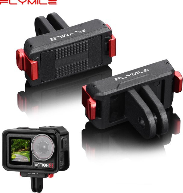 Flymile Magnetischer Halterungsadapter für DJI Action 5 Pro und DJI OSMO Action 4, Schnellwechsel-Basis Erweiterungshalterung, Schwarz - Bild 1