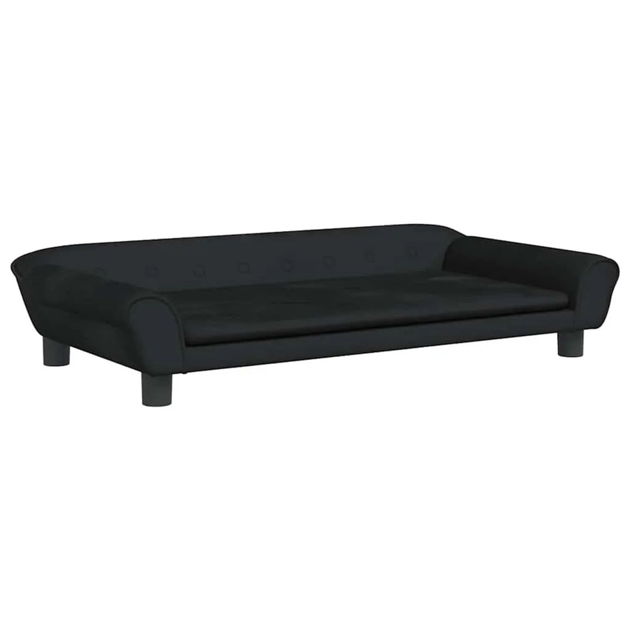 vidaXL Hundebett Sofa aus Samt in Schwarz, B/T/H: 100 x 50 x 21 cm - Bild 2