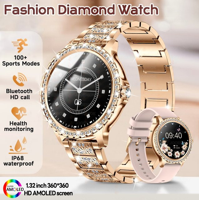ChiBear Smartwatch, Diamantbesetzt, Edelstahl, Purple, Damen - Bild 1