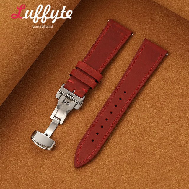 luffyte Uhrenarmband Leder, Vintage, Herren, Silber - Bild 1