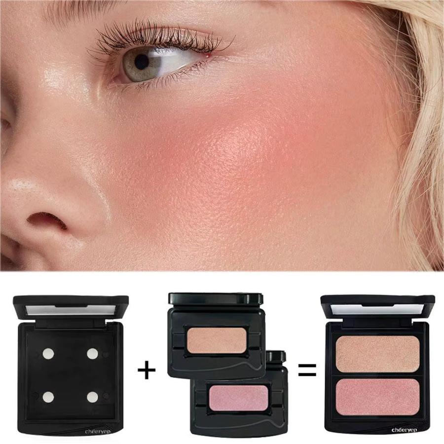 cheeryep Qianyan Spring Blooms Blush Palette Cold Brew, Baked Blush & Highlighter - Bild 2