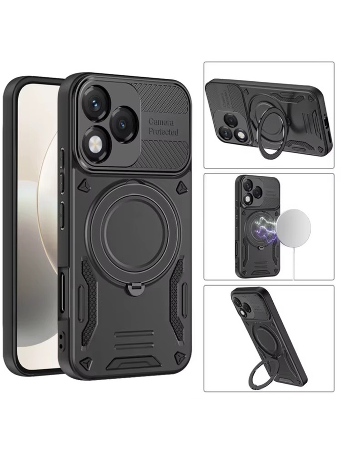 Magnetische Luxus-Schutzhülle mit Ringhalterung für Honor X60 Pro, X9C, X9d, X7 und X7d, Stoßfeste Rüstung-Handyhülle - Bild 3