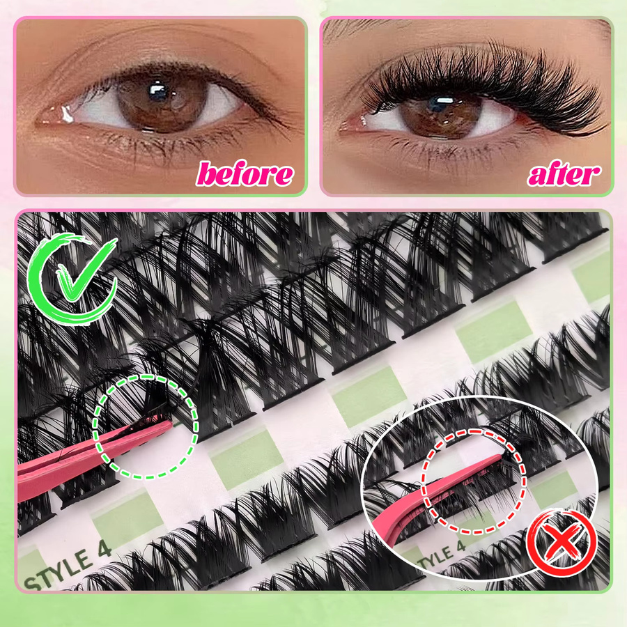 EIMNY Künstliche Wimpern, 416 Stück, natürlich, 8–16 mm, Unisex - Bild 4