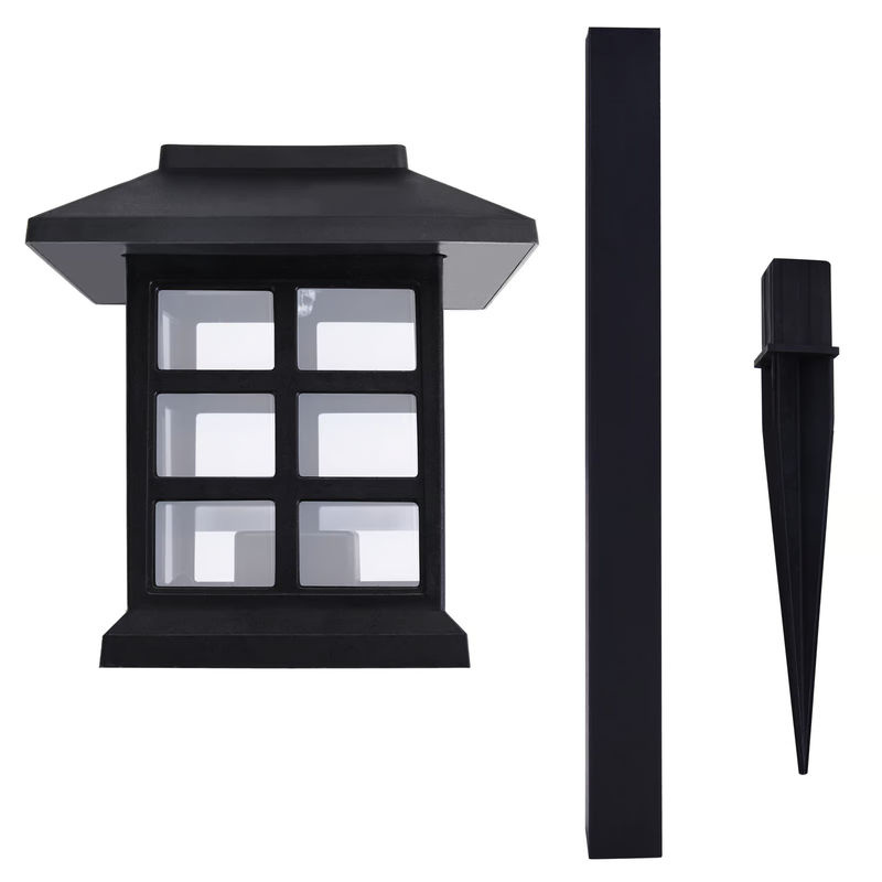 monzana LED Solarleuchten 6er-Set Schwarz mit Dämmerungssensor und Erdspieß für Garten, Terrasse und Balkon - Bild 3