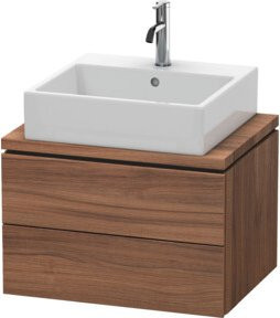 Duravit Waschtischunterschrank Compact L-Cube in Nussbaum Natur mit 2 Schubladen, B/T: 62 x 47,7 cm - Bild 1