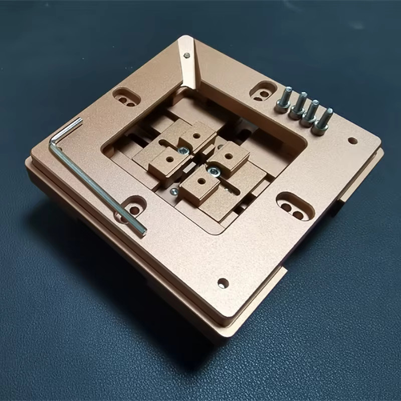 LYBGACNC Universal BGA Reballing Station Vorrichtung mit Magnet und automatisch verstellbarem Schablonenhalter in Gold, 80 mm x 90 mm - Bild 2