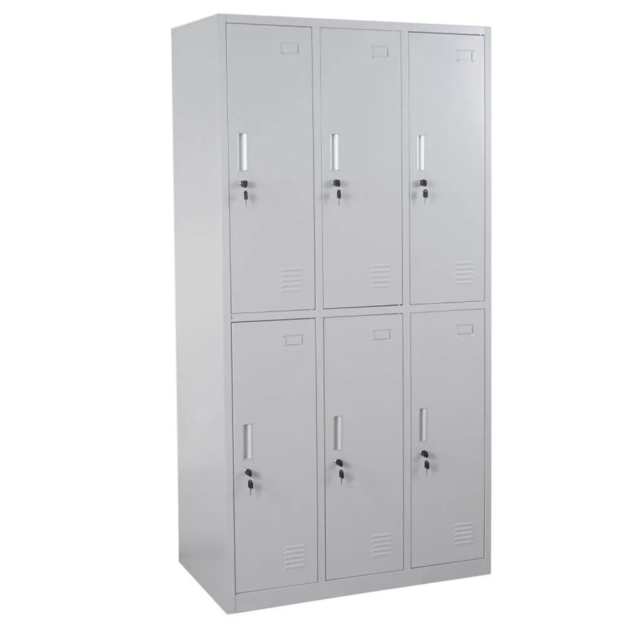 MCW Schließfachschrank Preston T829 aus Metall mit 6 Fächern in Grau - Bild 2