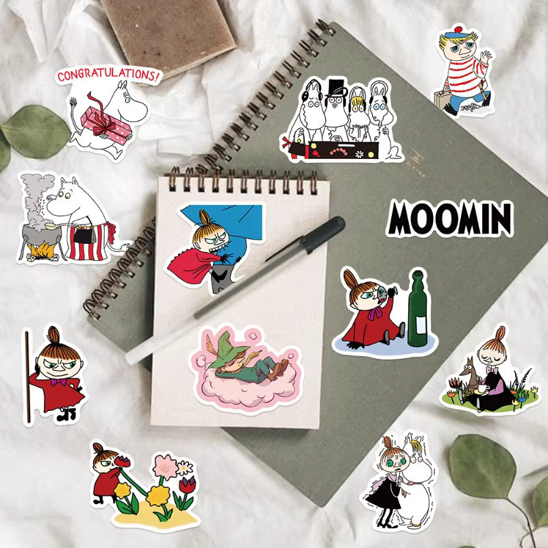 50 Stück Moomins Anime Aufkleber wasserfest mit bunten Cartoon-Charakteren von Bandai - Bild 3