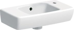 Geberit Renova Compact Handwaschbecken aus Keramik in Weiß, rechteckig, Unterbau, mit Überlauf, Breite: 45 cm, Tiefe: 25 cm - Bild 1