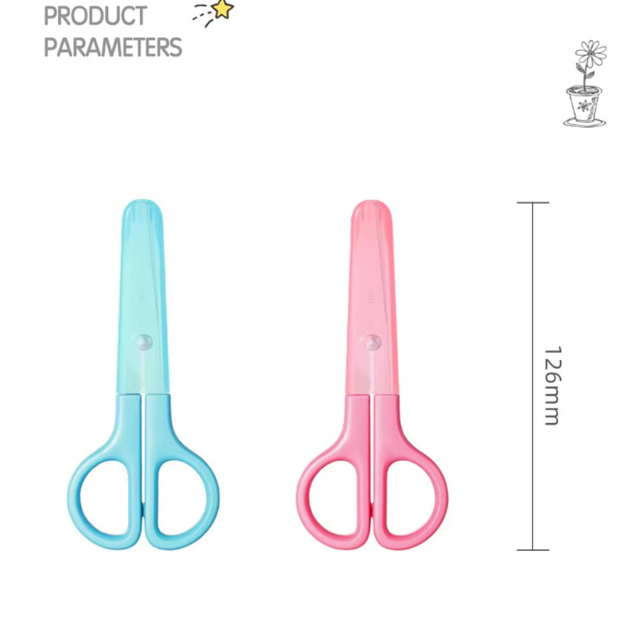 DELI Kindersicherheitsschere mit stumpfer Spitze und Schutzhülle in Pink, Länge: 12,2 cm - Bild 2