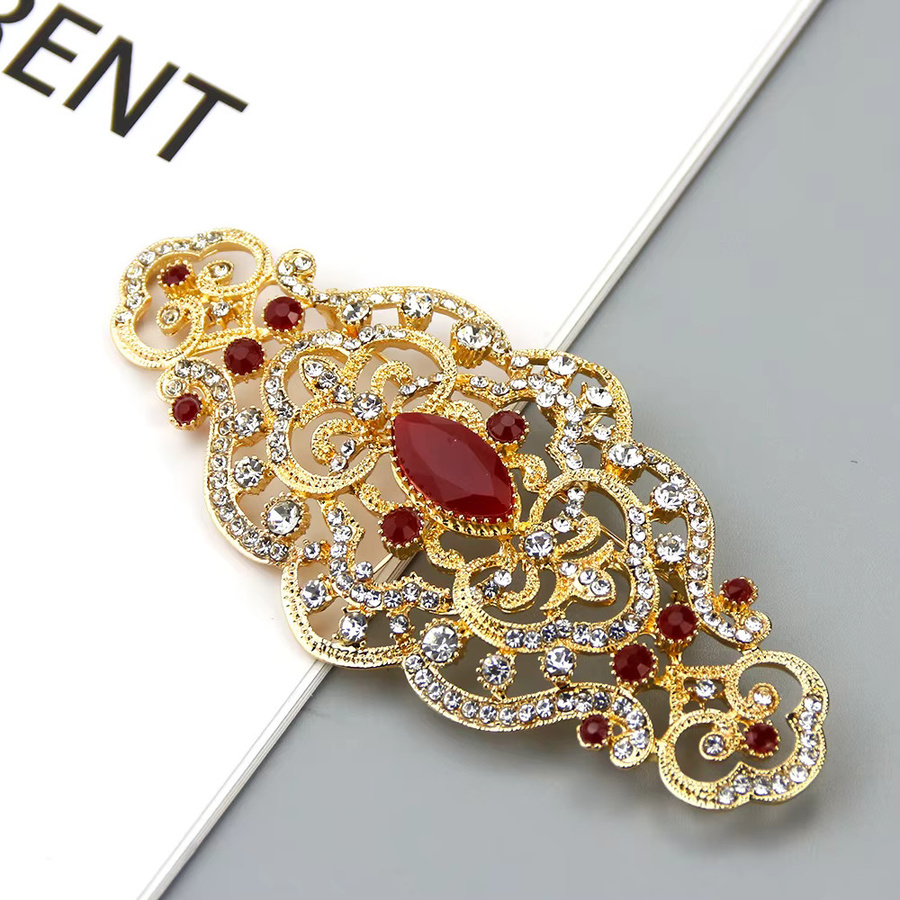 Sunspicems Brosche, Gold Farbe, Arabische Blume, Damen - Bild 2
