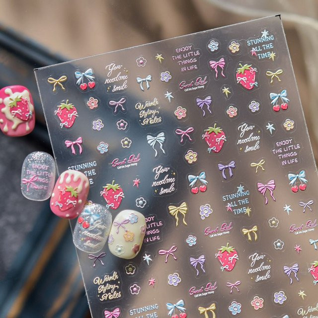 NAILFYOU Nagelaufkleber, Rot, Glänzend, Kinder - Bild 1
