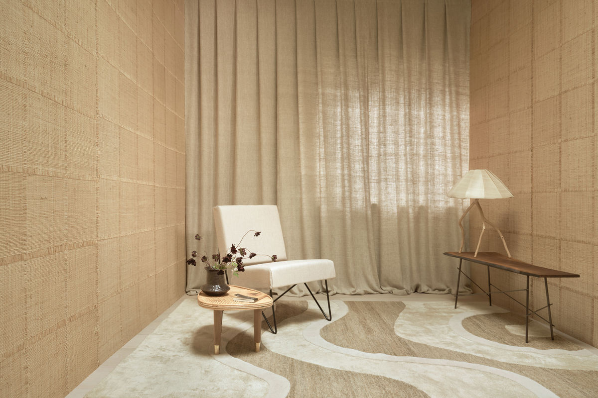 CMO Paris Tapete Raphia Cadre in Naturel/Beige aus Vlies - Bild 2