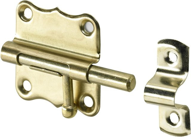 Hettich Grendelriegel in Messing Gold mit Schrauben B: 50 mm, H: 45 mm - Bild 1
