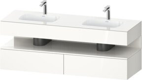 Duravit Qatego Einbauwaschtisch-Möbel-Set in Weiß Hochglanz mit Konsolen-Waschtischunterbau, B/T/H: 160 x 55 x 60 cm - Bild 1