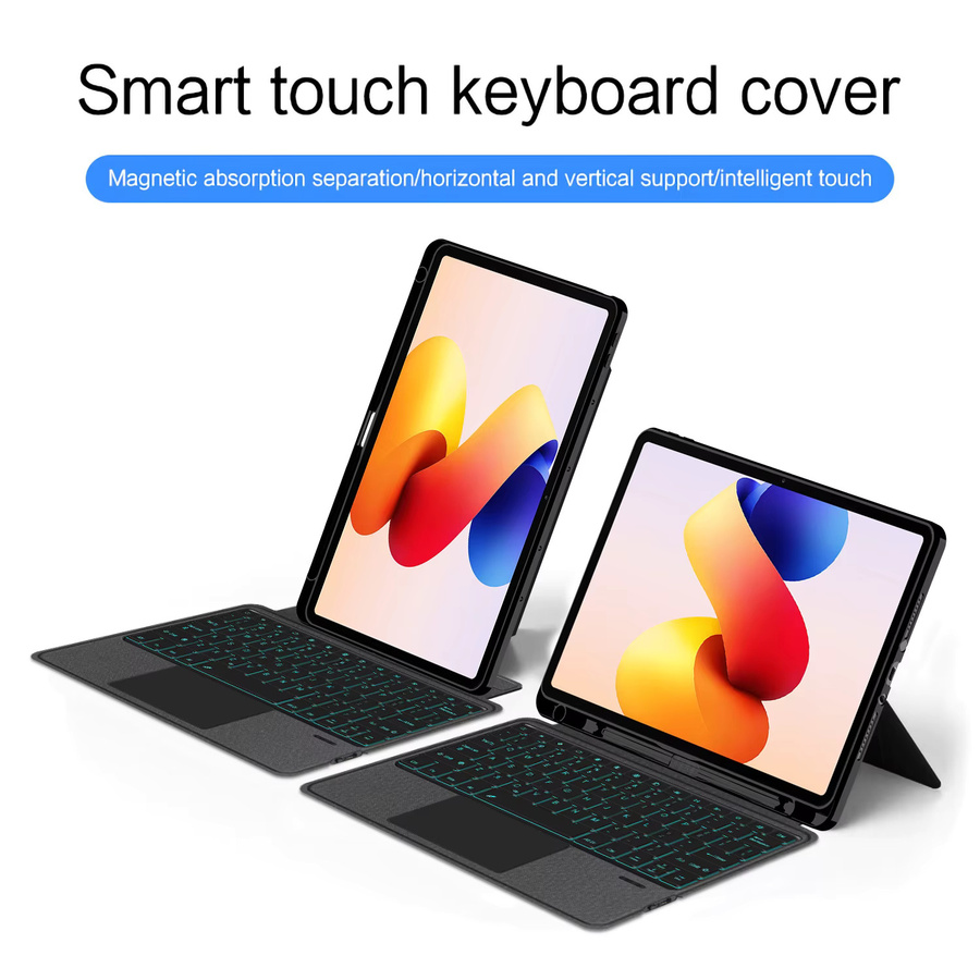 Magische Tastaturhülle für Xiaomi Redmi Pad Pro und Poco Pad 12,1 Zoll in Schwarz mit Stiftschlitz - Bild 7