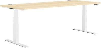 Schäfer Shop Genius Schreibtisch MODENA FLEX, elektrisch höhenverstellbar, T-Fuß, Breite: 200 cm, Tiefe: 80 cm, Farbe: Ahorn/weiß - Bild 1