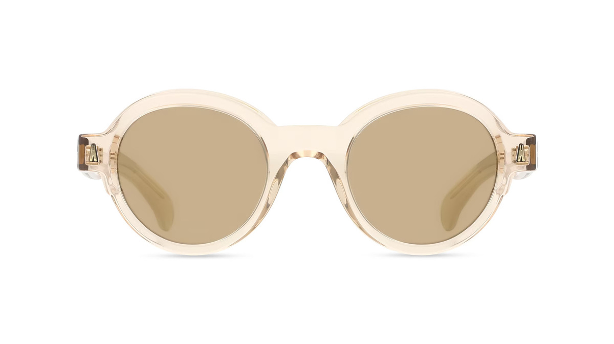 Moncler ME6003 Sonnenbrille, Vollrand, Rund, Acetat, Unisex, beige - Bild 1