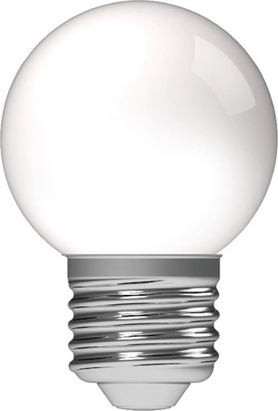 LED Leuchtmittel E27 Globeform in Opal Weiß mit 40 lm und 1 W bei 2700 K Warmweiß