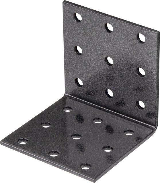GAH Alberts Duravis Lochplattenwinkel aus Stahl in Schwarzdiamant mit Duplexbeschichtung B/T/H: 6 x 6 x 6 cm - Bild 1