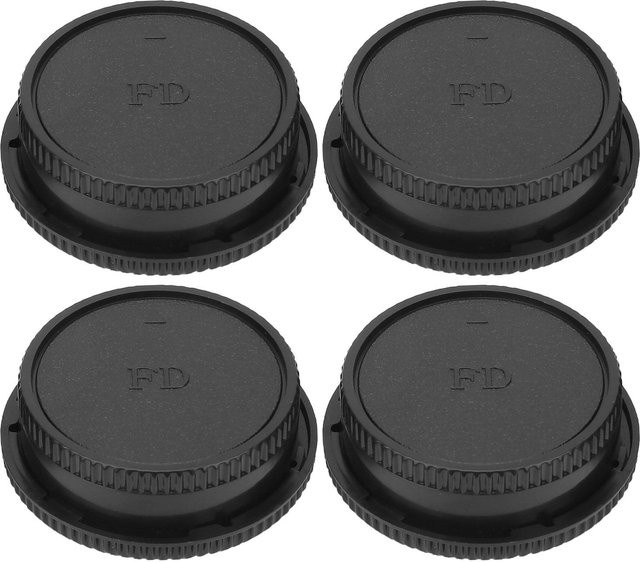 Kamera-Abdeckung-Set mit Vordergehäusedeckel und hinterem Objektivdeckel in Schwarz für Canon FD Bajonett Objektive und Gehäuse - Bild 1