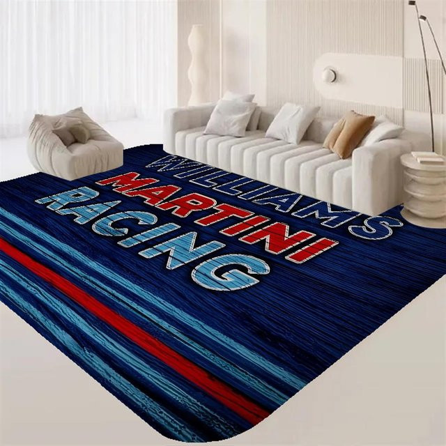 JGJG M-Martini Racing Logo Bereichsmatte, blau, B/T: 40 x 60 cm, rutschfest und waschbar - Bild 1