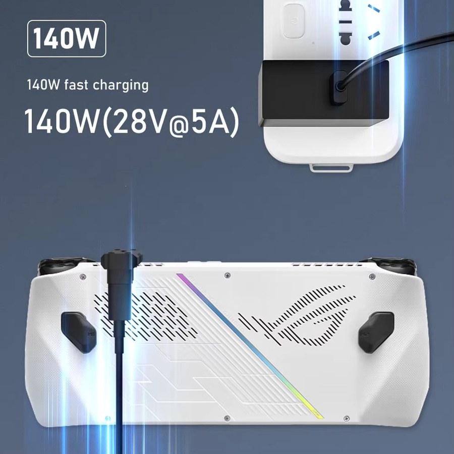 USB-C auf USB-C Adapter mit 180 Grad Winkel, männlich zu weiblich, schwarz, kompatibel mit Asus ROG Ally, unterstützt PD 140W und 8K @ 60Hz - Bild 4