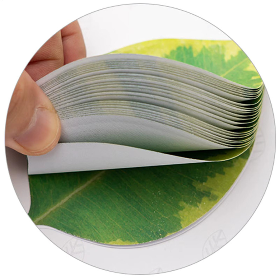 Selbstklebende Haftnotizen in Blattform mit Pflanzen-Design, Farbe: Grün - Bild 3