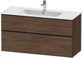 Duravit Waschtischunterschrank D-Neo Wandhängend in Weiß und Nussbaum, B: 121 cm, T: 46,2 cm, H: 62,5 cm - Bild 1