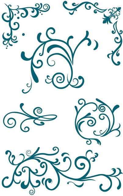 Rico Design Paper Poetry Silikonstempel Schnörkel mit 7 Motiven - Bild 1
