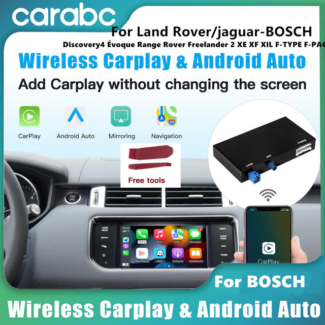 CARABC Drahtlose CarPlay und Android Auto Verbindung für Land Rover und Jaguar, Schwarz - Bild 1