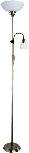 Arte Lamp Stehlampe 2-flammig mit Leselicht in Bronze und Weiß, dimmbar - Bild 1
