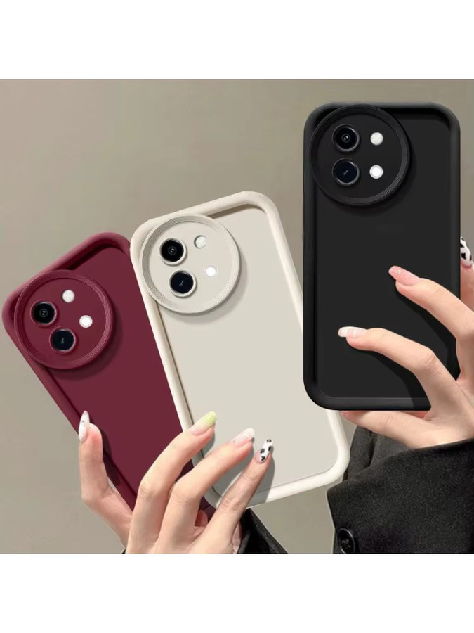 EUCAGR Schutzhülle für Vivo V40 Lite in Schwarz mit matter Anti-Drop-Oberfläche - Bild 3